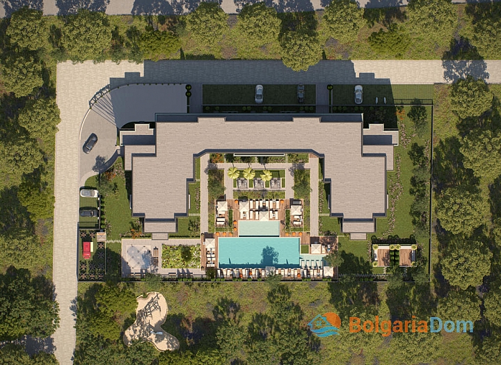 Spacious new apartment with a view of the pool and park. Photo 3