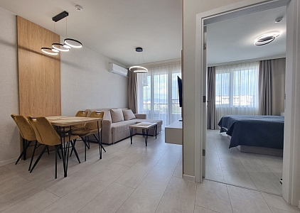 Zweizimmerwohnung, möbliert, in einem Komplex. Foto 3