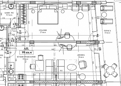 Просторный двухкомнатный апартамент на первой линии моря. Zdjęcie 11