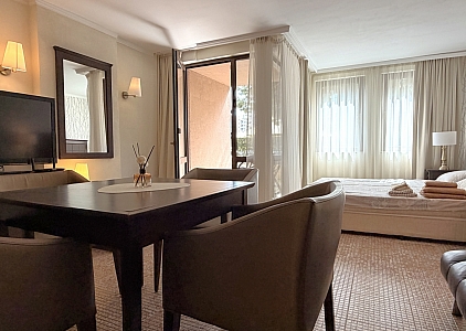 Duże studio z trawnikiem w luksusowym aparthotelu. Zdjęcie 12