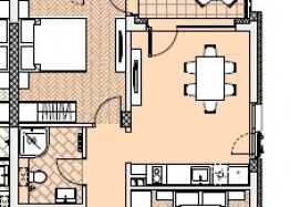Квартира с двумя спальнями в новом качественном жилом комплексе. Планировка 1
