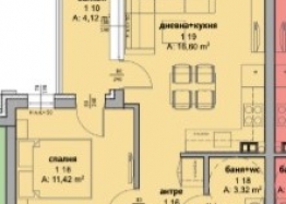 Новая квартира в рассрочку в доме без таксы поддержки. Планировка 1